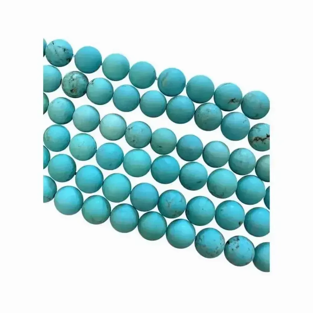 Bijoux - Turquénite Howlite naturelle teintée A perles mates 6mm sur fil 40cm - ARABESK