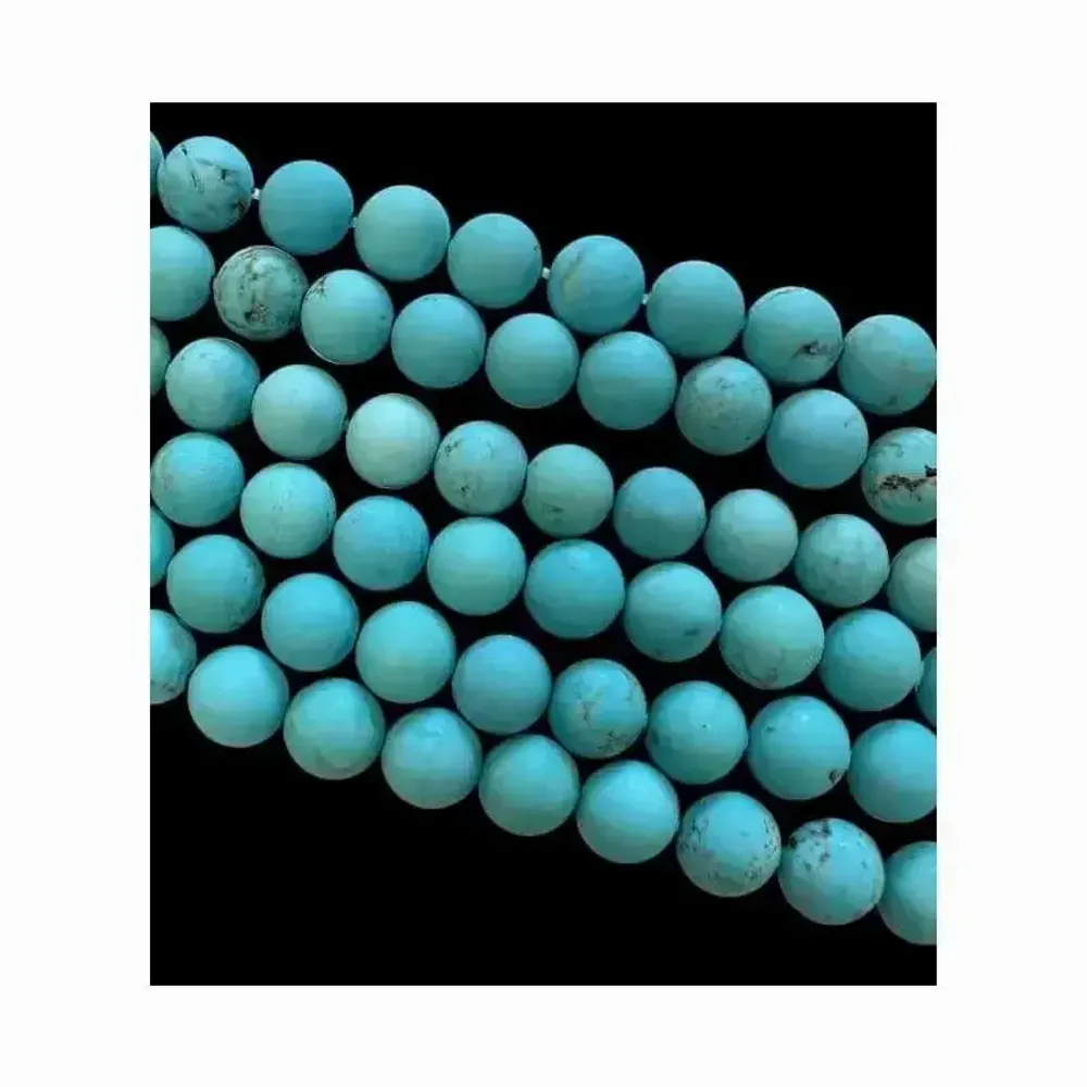 Bijoux - Turquénite Howlite naturelle teintée A perles mates 6mm sur fil 40cm - ARABESK