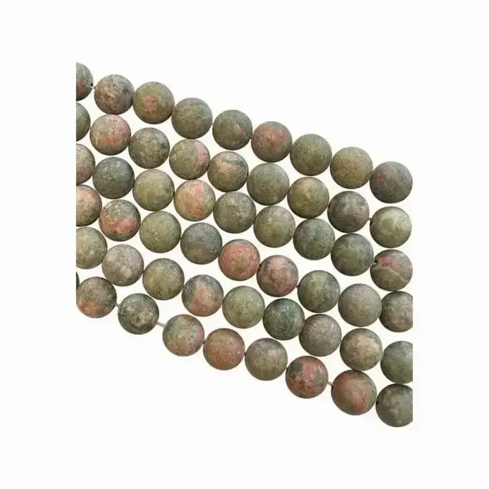 Jewelry - Unakite matte beads 6mm on a 40cm thread - ARABESK
