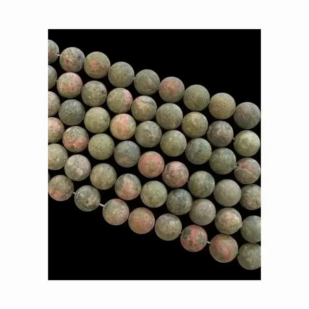 Jewelry - Unakite matte beads 6mm on a 40cm thread - ARABESK