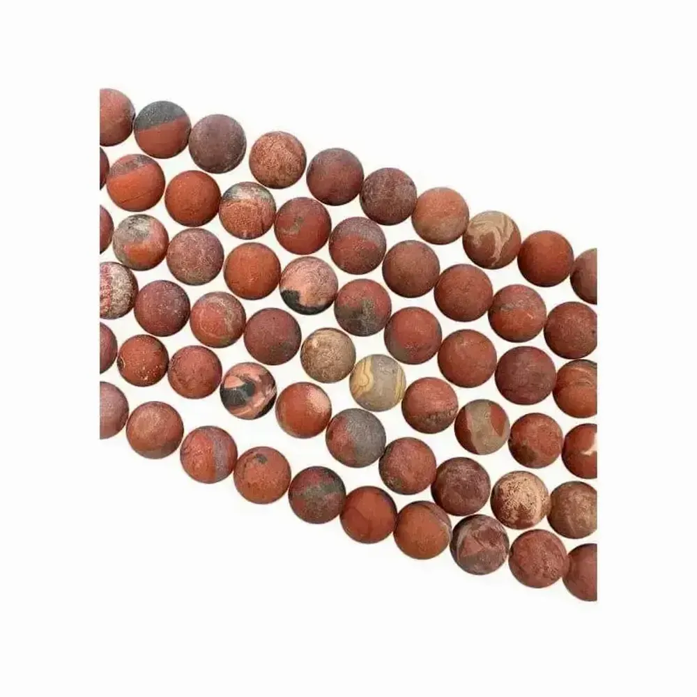 Jewelry - Red Jasper matte beads 6mm on a 40cm thread - ARABESK