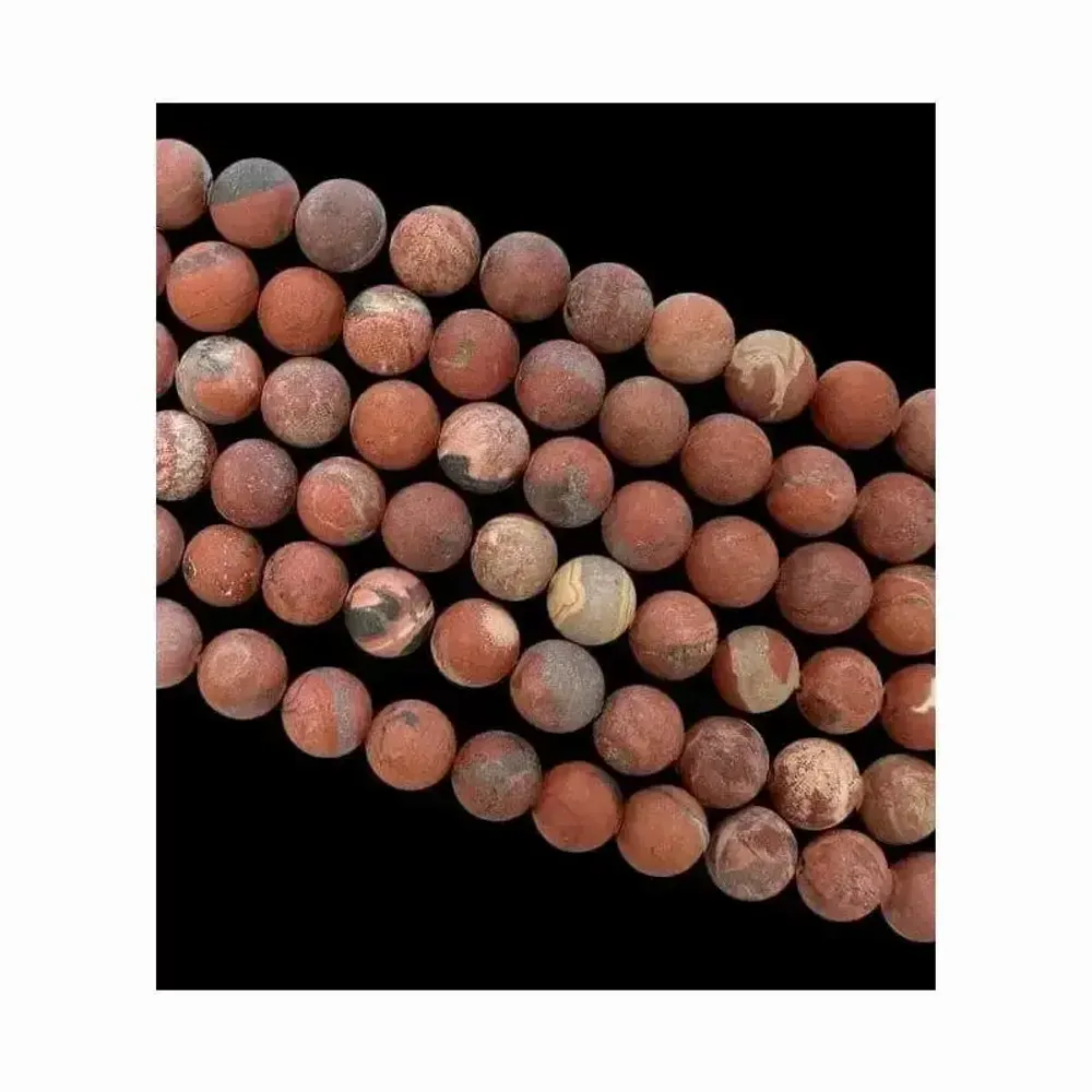 Jewelry - Red Jasper matte beads 6mm on a 40cm thread - ARABESK