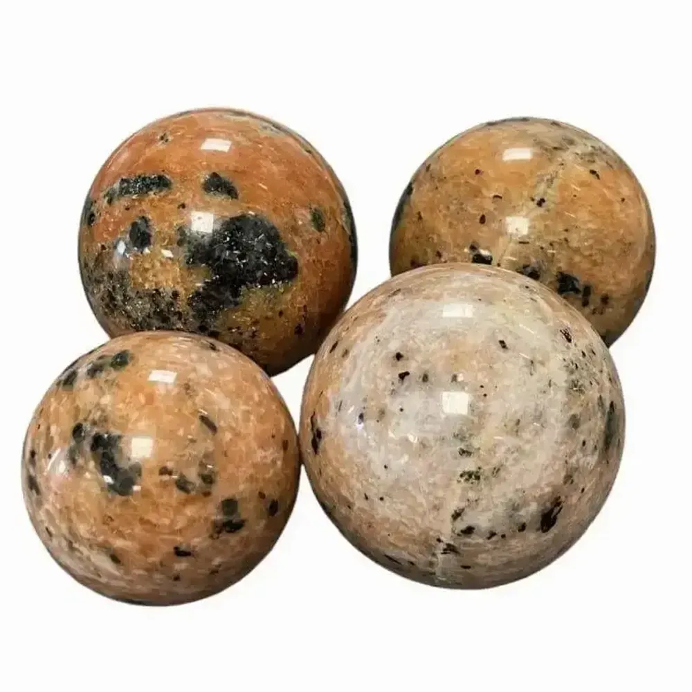 Jewelry - 4 polished orange Calcite spheres 1.852kg - ARABESK