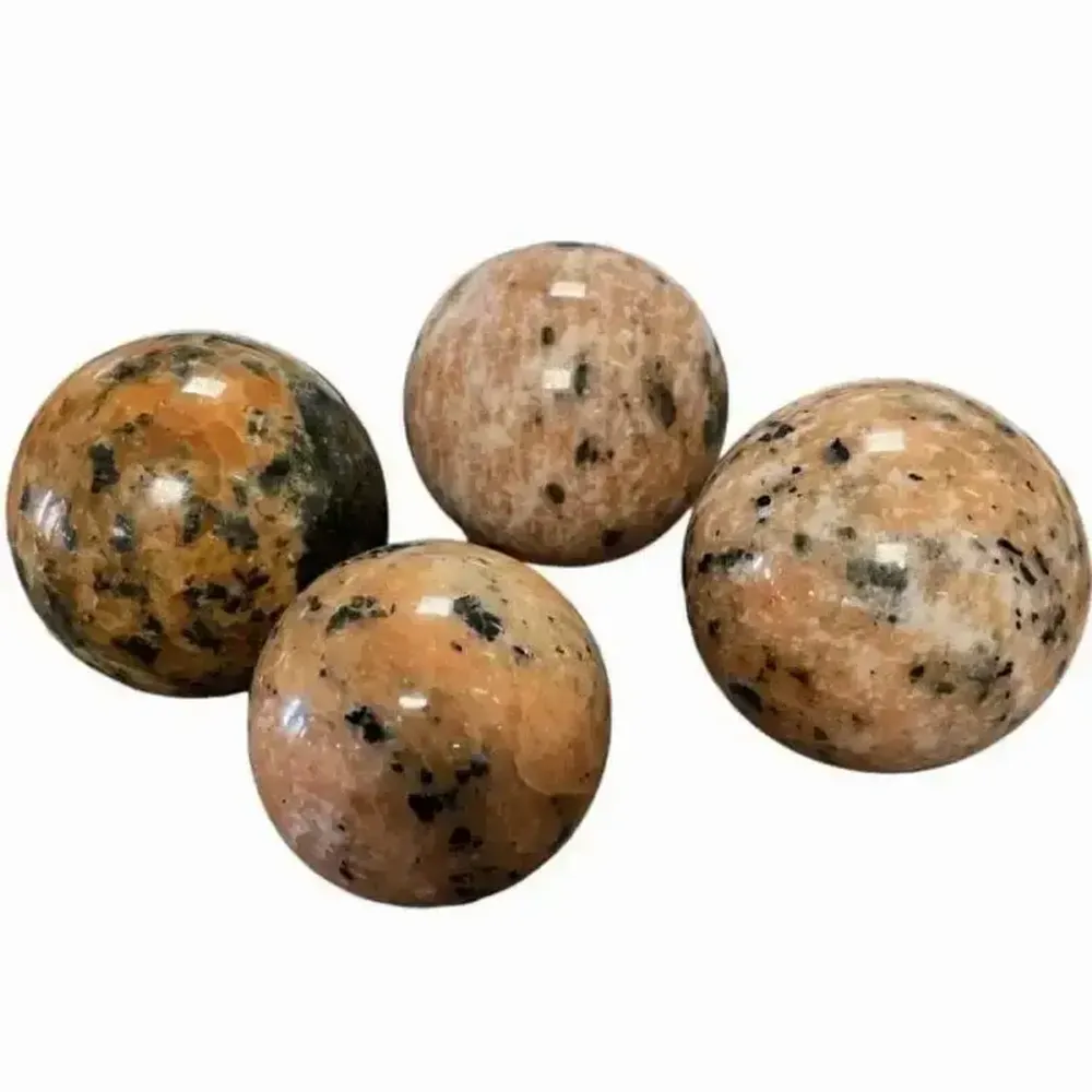 Bijoux - 4 Sphères Calcite orange polies 2.129kg - ARABESK