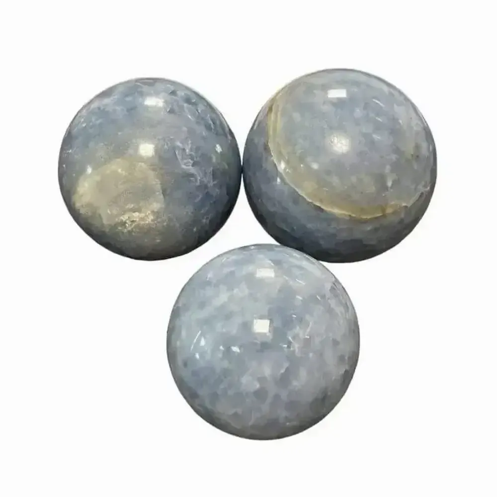 Jewelry - 3 Polished Blue Calcite Spheres 1.995 k - ARABESK
