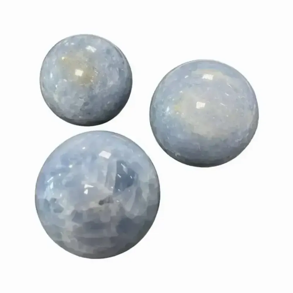 Jewelry - 3 Polished Blue Calcite Spheres 1.715k - ARABESK