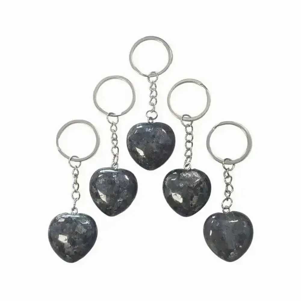 Jewelry - 30mm Larvikite A Heart Key Ring x 5 - ARABESK