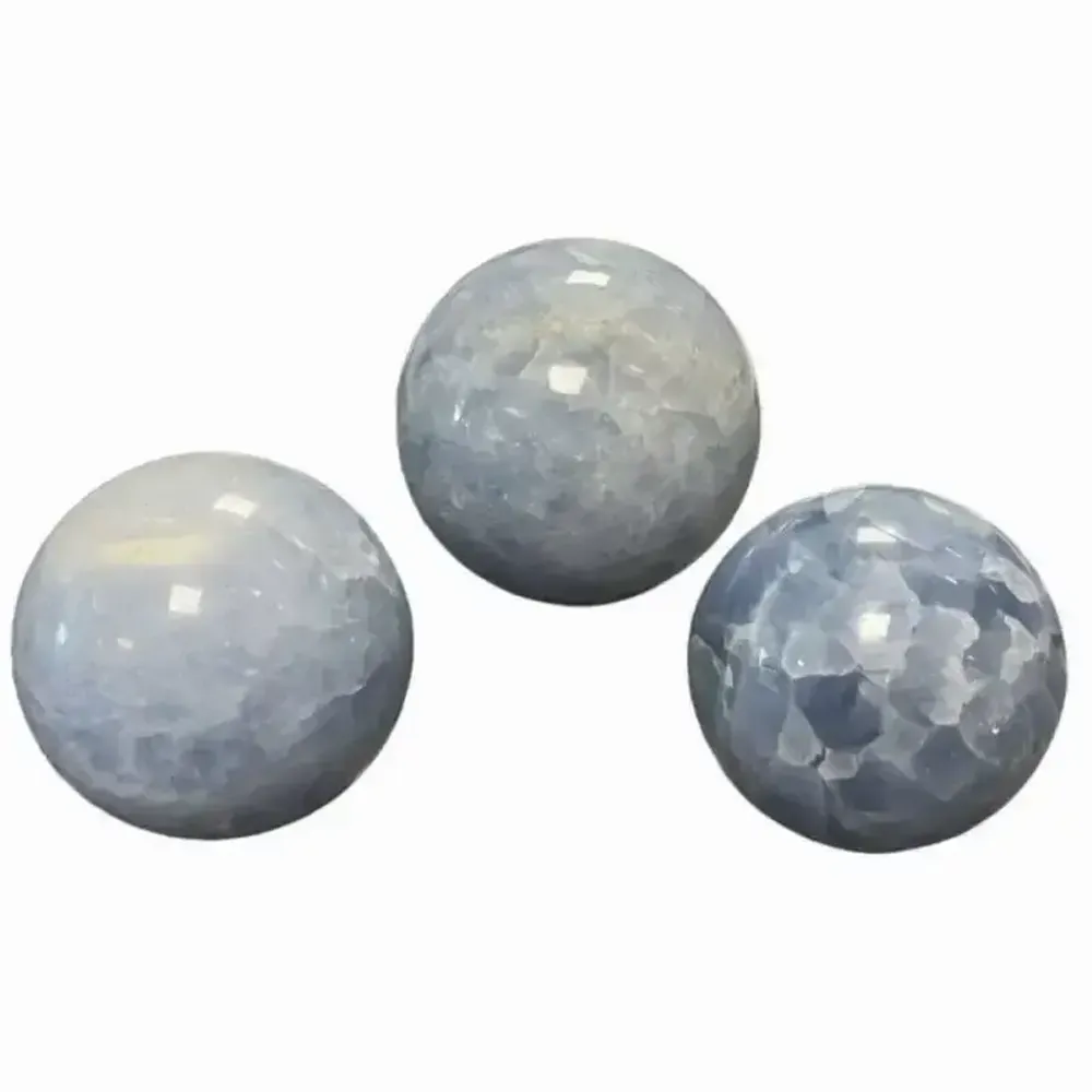 Bijoux - 3 Sphères Calcite bleue polis 1.666k - ARABESK