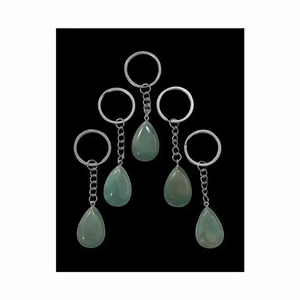 Bijoux - Porte Clés Goutte Agate Mousse 30mm x 5 - ARABESK