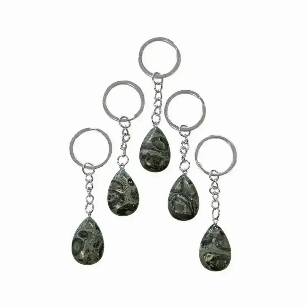 Jewelry - Kambaba Jasper A Teardrop Keyring 30mm x 5 - ARABESK