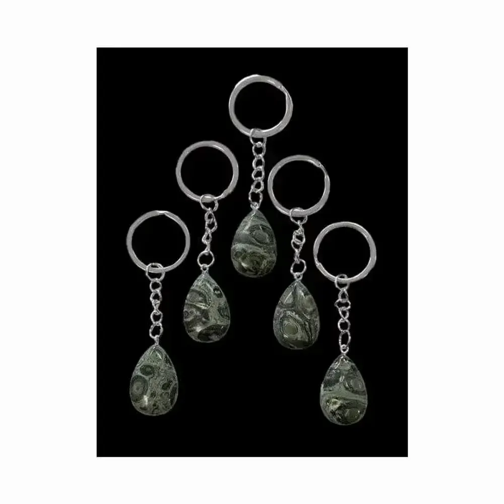 Jewelry - Kambaba Jasper A Teardrop Keyring 30mm x 5 - ARABESK