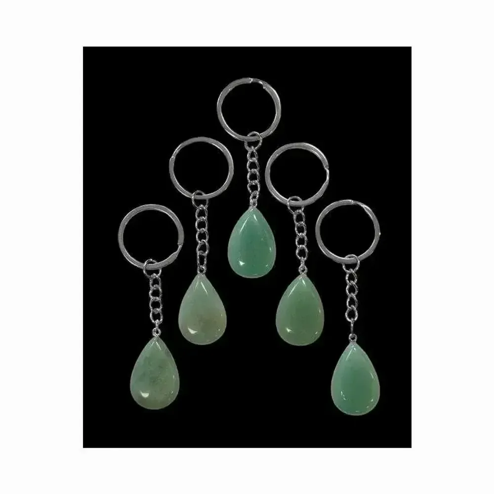 Bijoux - Porte Clés Goutte Aventurine Verte A 30mm x 5 - ARABESK