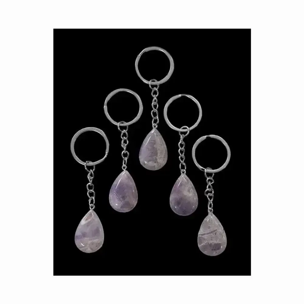 Jewelry - Amethyst Drop Key Ring 30mm x 5 - ARABESK