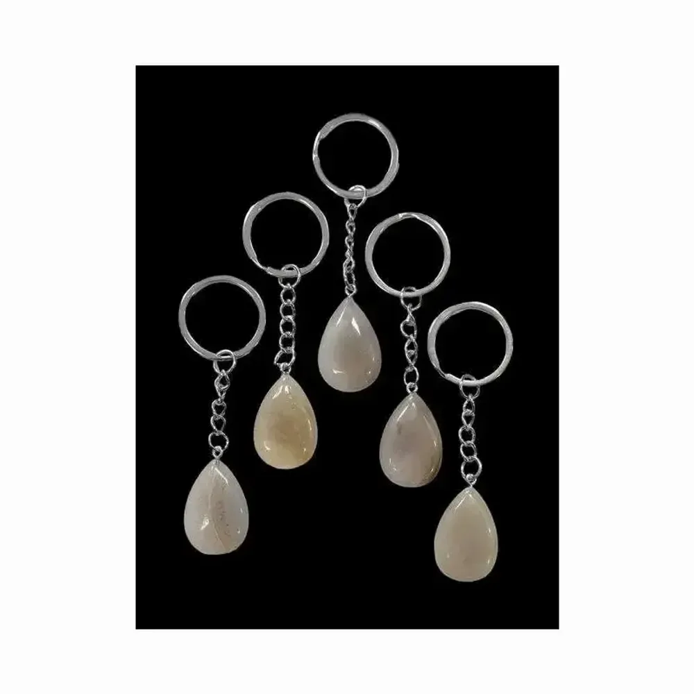 Jewelry - Gray Agate A Drop Keyring 30mm x 5 - ARABESK