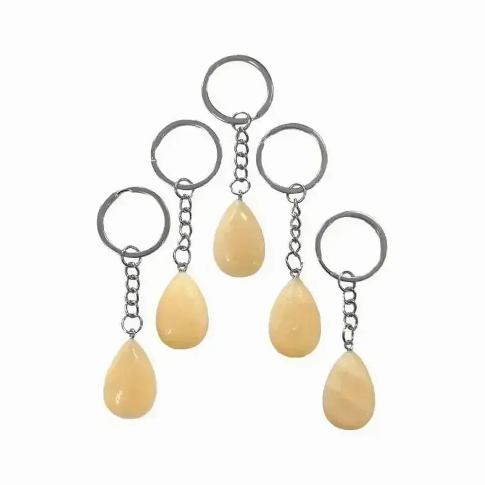 Jewelry - Orange Calcite Drop Key Ring 30mm x 5 - ARABESK