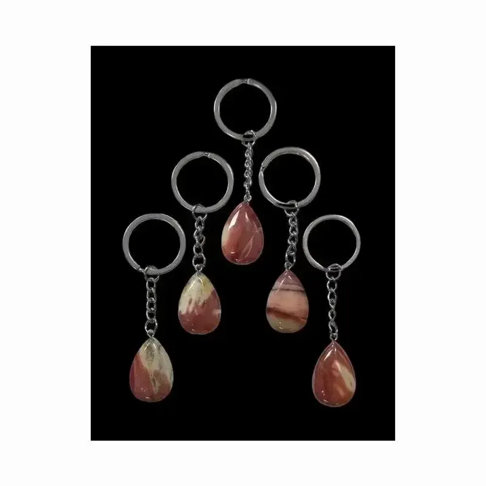 Bijoux - Porte Clés Goutte Jaspe Mokaite Violet A 30mm x 5 - ARABESK