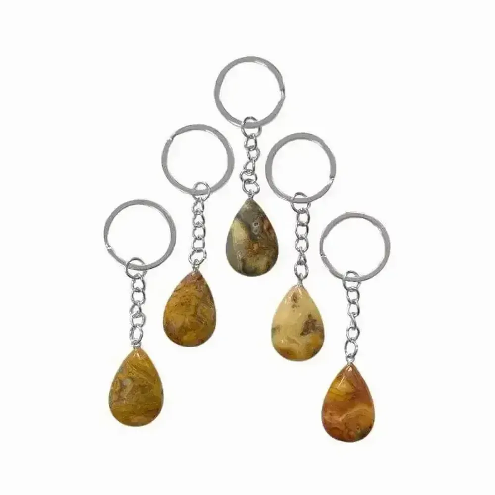Jewelry - Crazy Lace Agate Drop Keyring 30mm x 5 - ARABESK