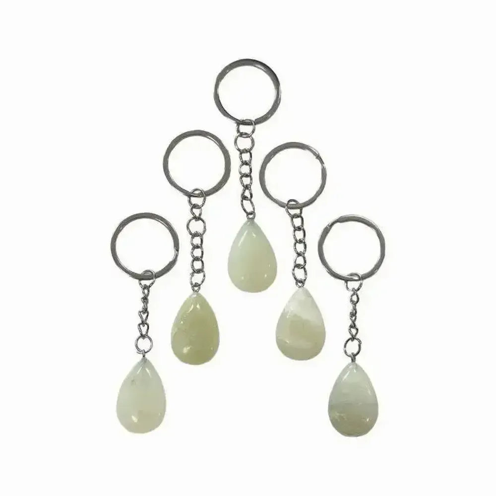 Jewelry - Chinese Jade A Drop Keyring 30mm x 5 - ARABESK