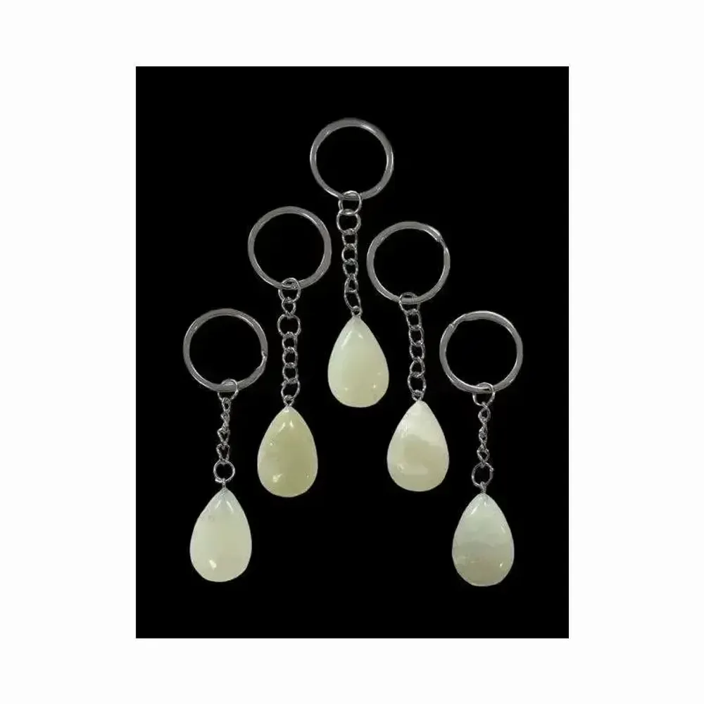 Jewelry - Chinese Jade A Drop Keyring 30mm x 5 - ARABESK