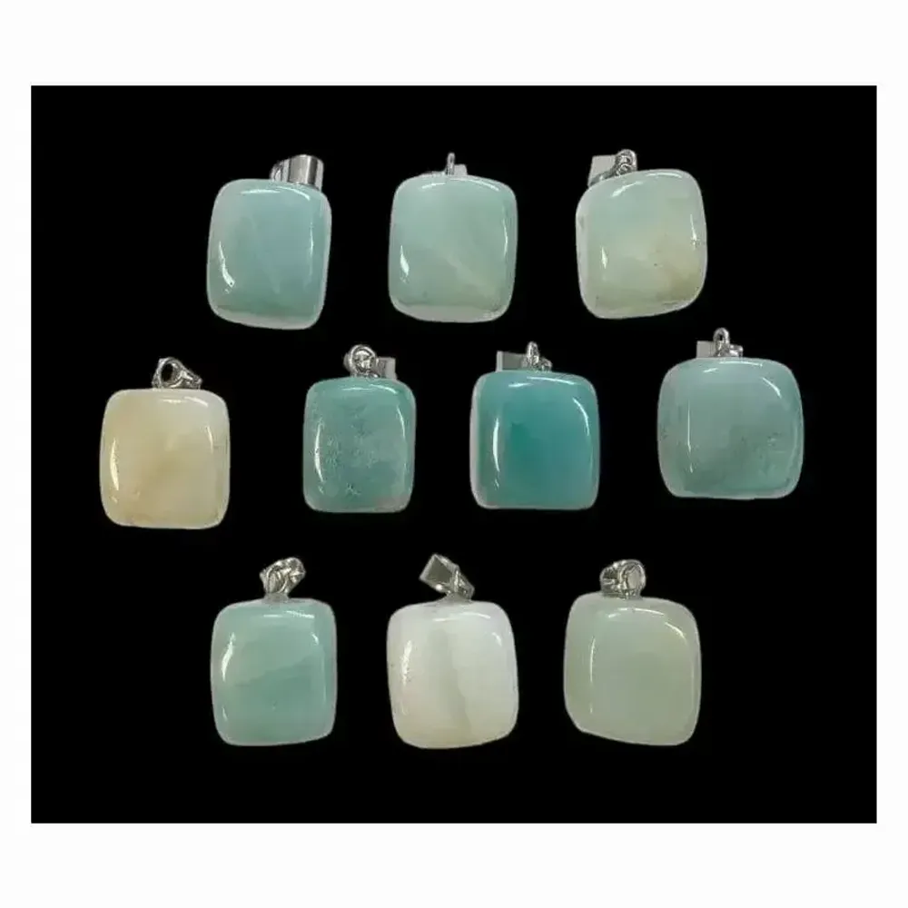 Jewelry - Amazonite A Tumbled Stone Pendant x 10 - ARABESK