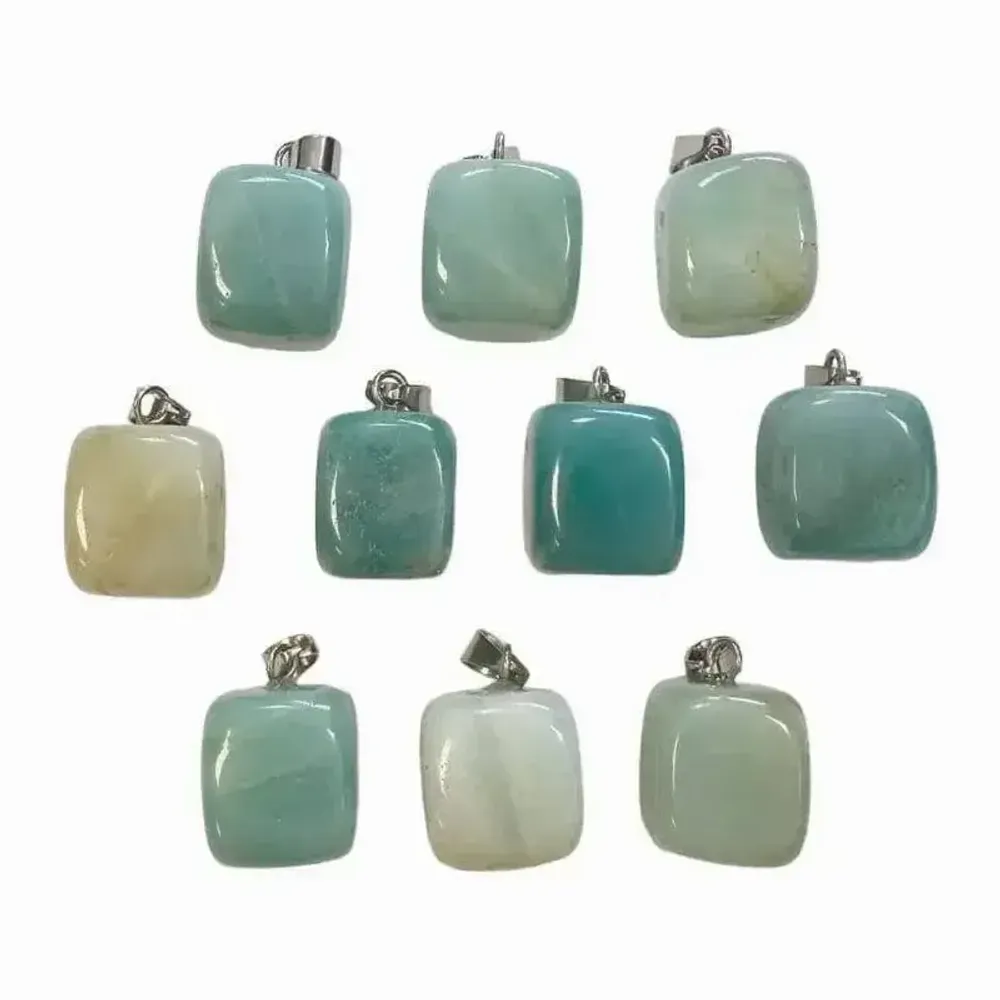 Jewelry - Amazonite A Tumbled Stone Pendant x 10 - ARABESK