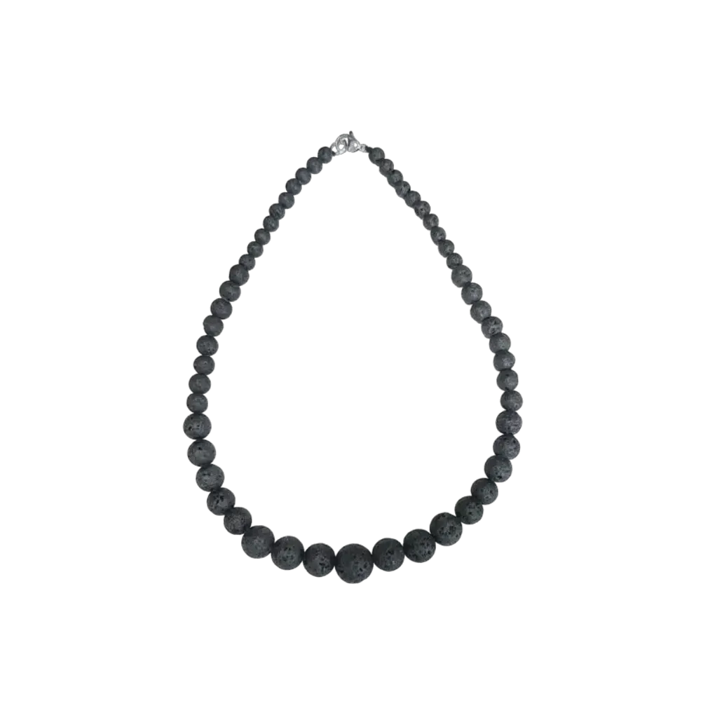 Bijoux - Pierre de Lave A Collier Chute Perles 6-14mm 45cm - ARABESK
