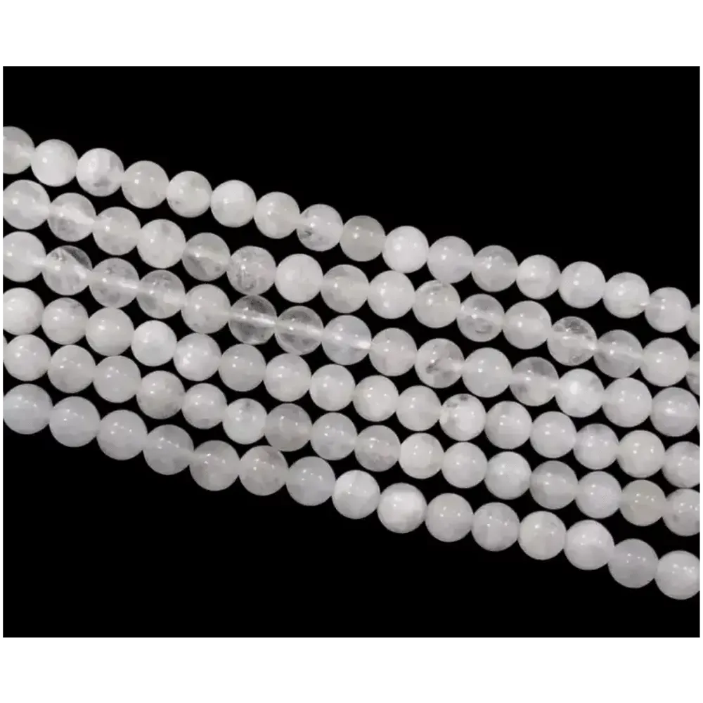 Jewelry - White Moonstone Peristerite beads 6mm on a 40cm thread - ARABESK