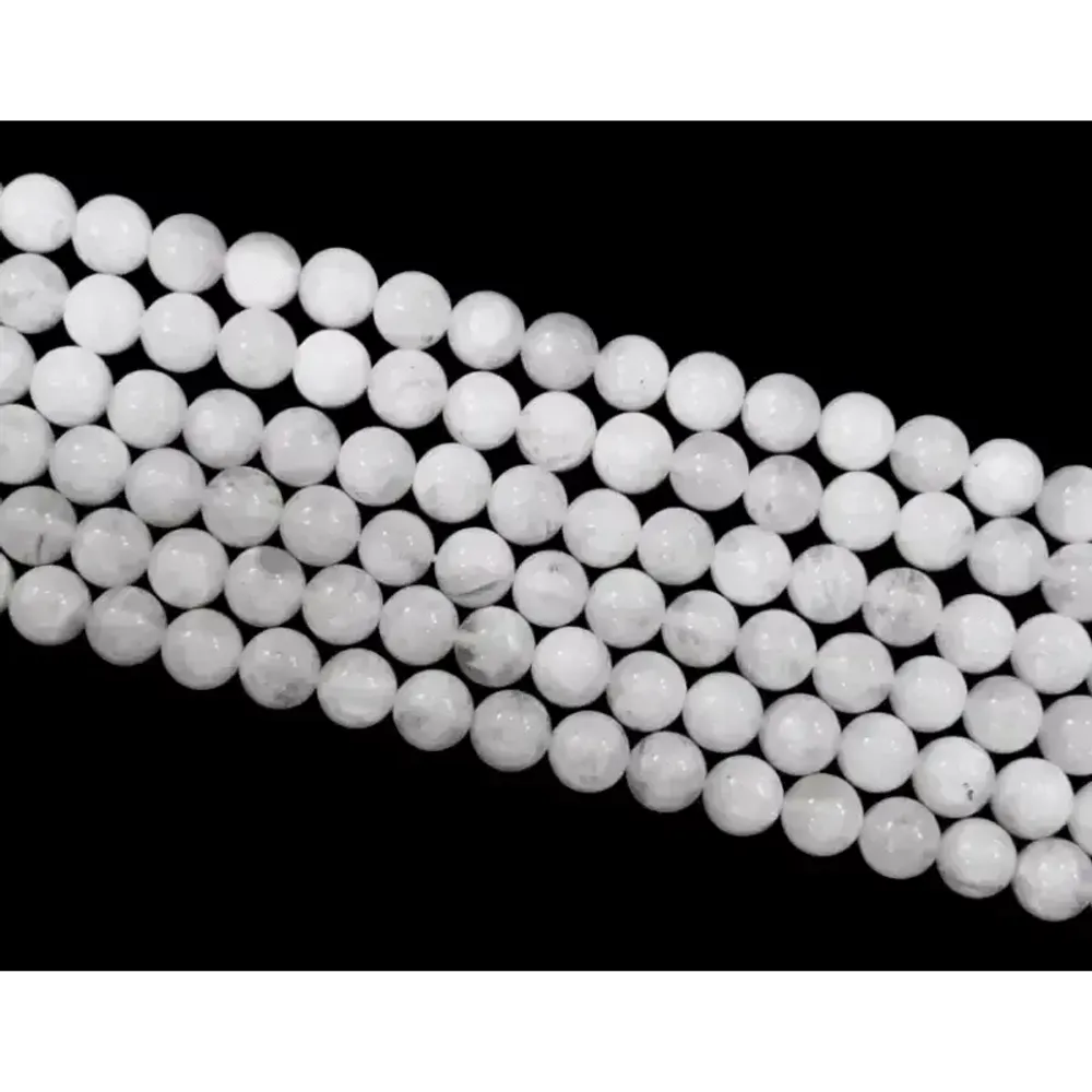 Jewelry - White Moonstone Peristerite beads 8-9mm on a 40cm thread - ARABESK