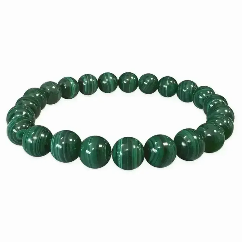 Bracelets - Dark Malachite Bracelet AAA beads 8mm - ARABESK