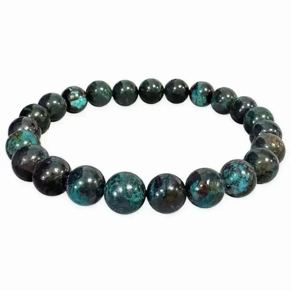 Bracelets - Bracelet Azurite  Chrysocolle A perles 7-8mm - ARABESK