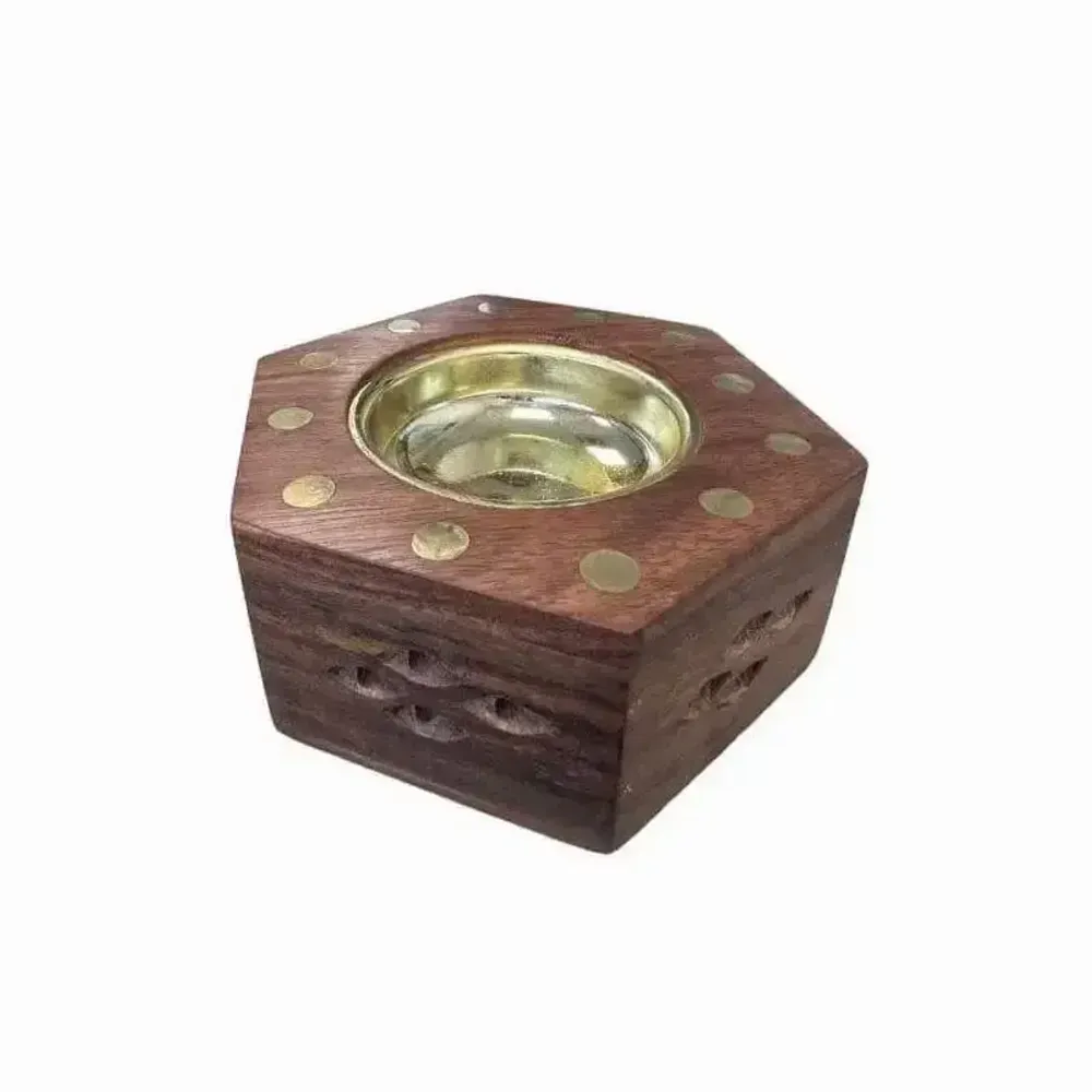 Senteurs - Porte charbon en bois de sheesham 11cm - ARABESK