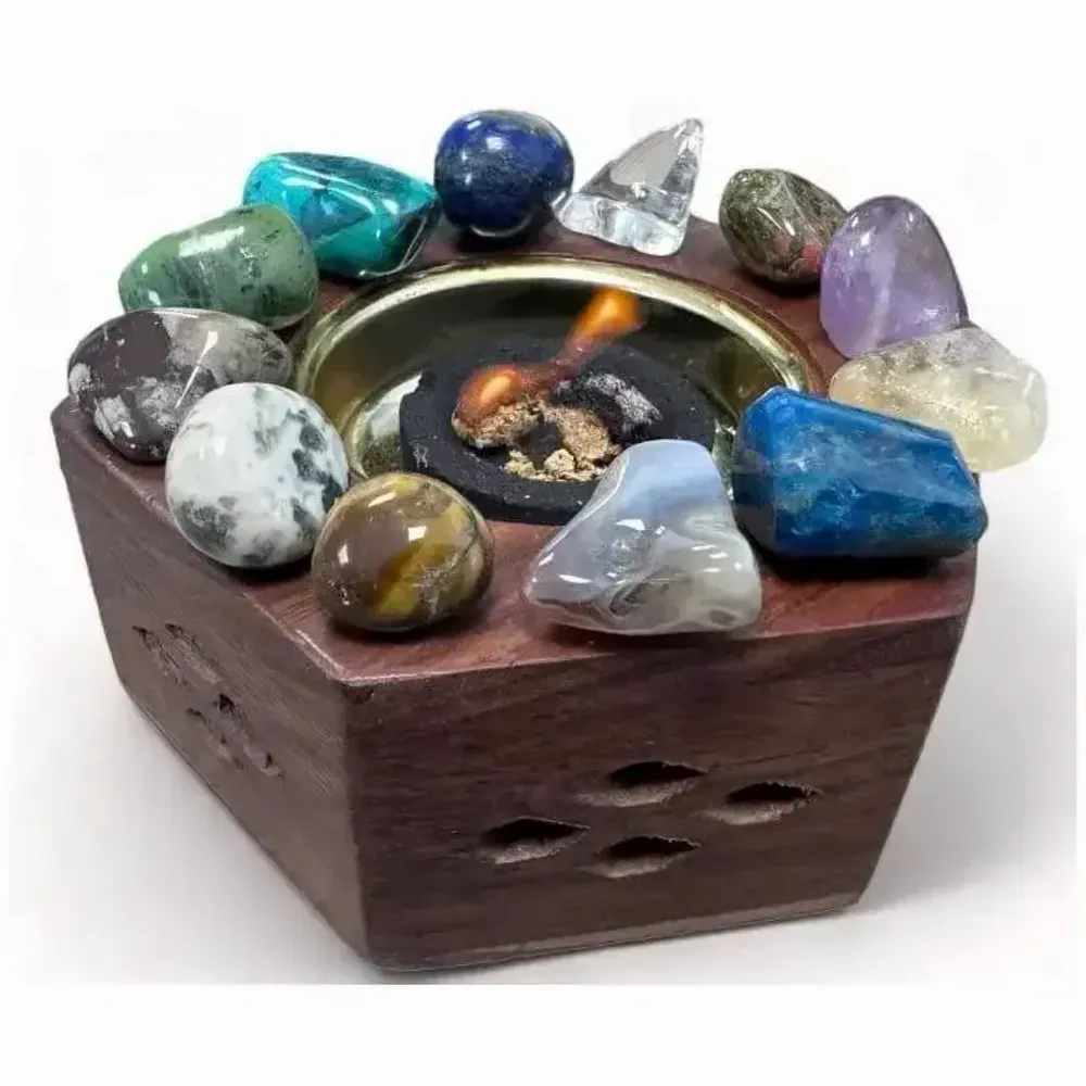 Senteurs - Porte charbon en bois de sheesham 11cm - ARABESK