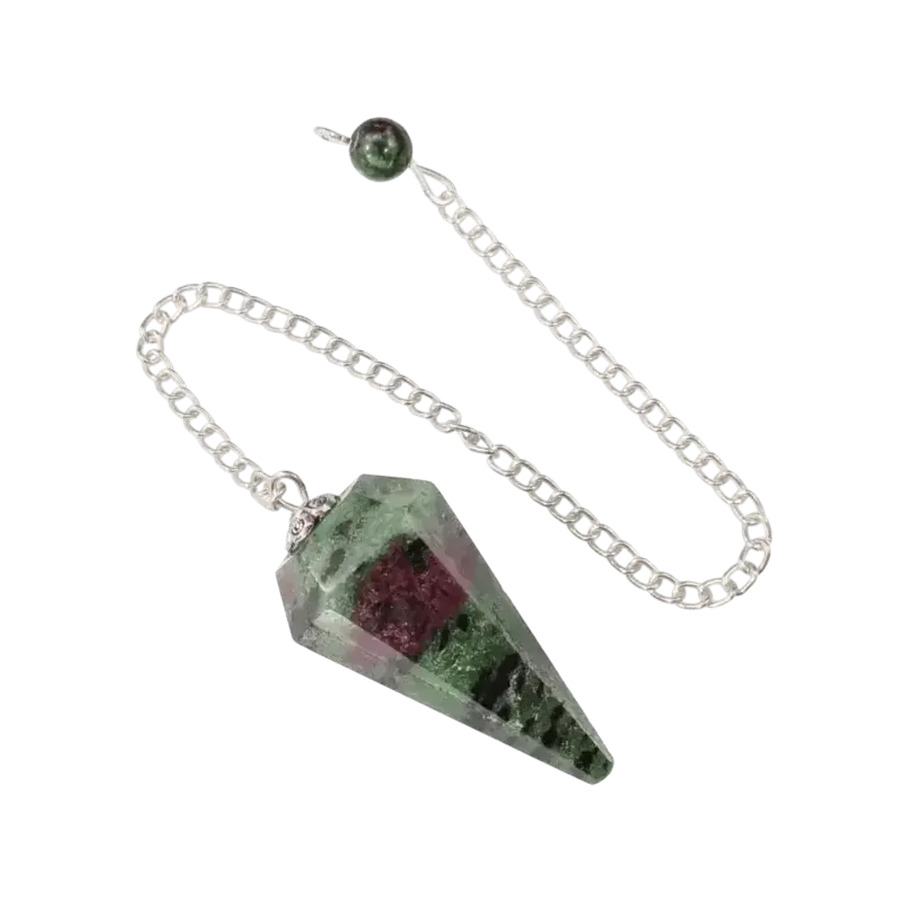Jewelry - Conical Ruby Zoisite Pendulum 6 Sides - ARABESK