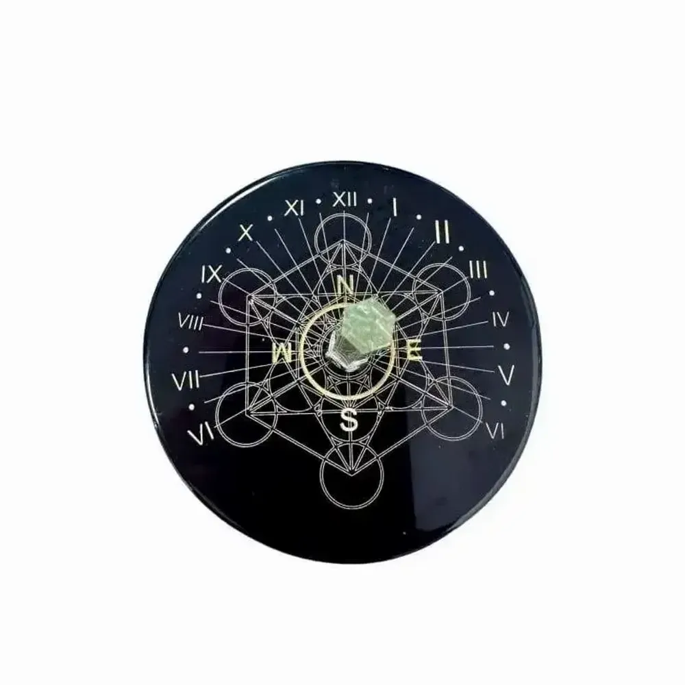 Jewelry - Metatron black onyx plaque with rock crystal 8cm - ARABESK