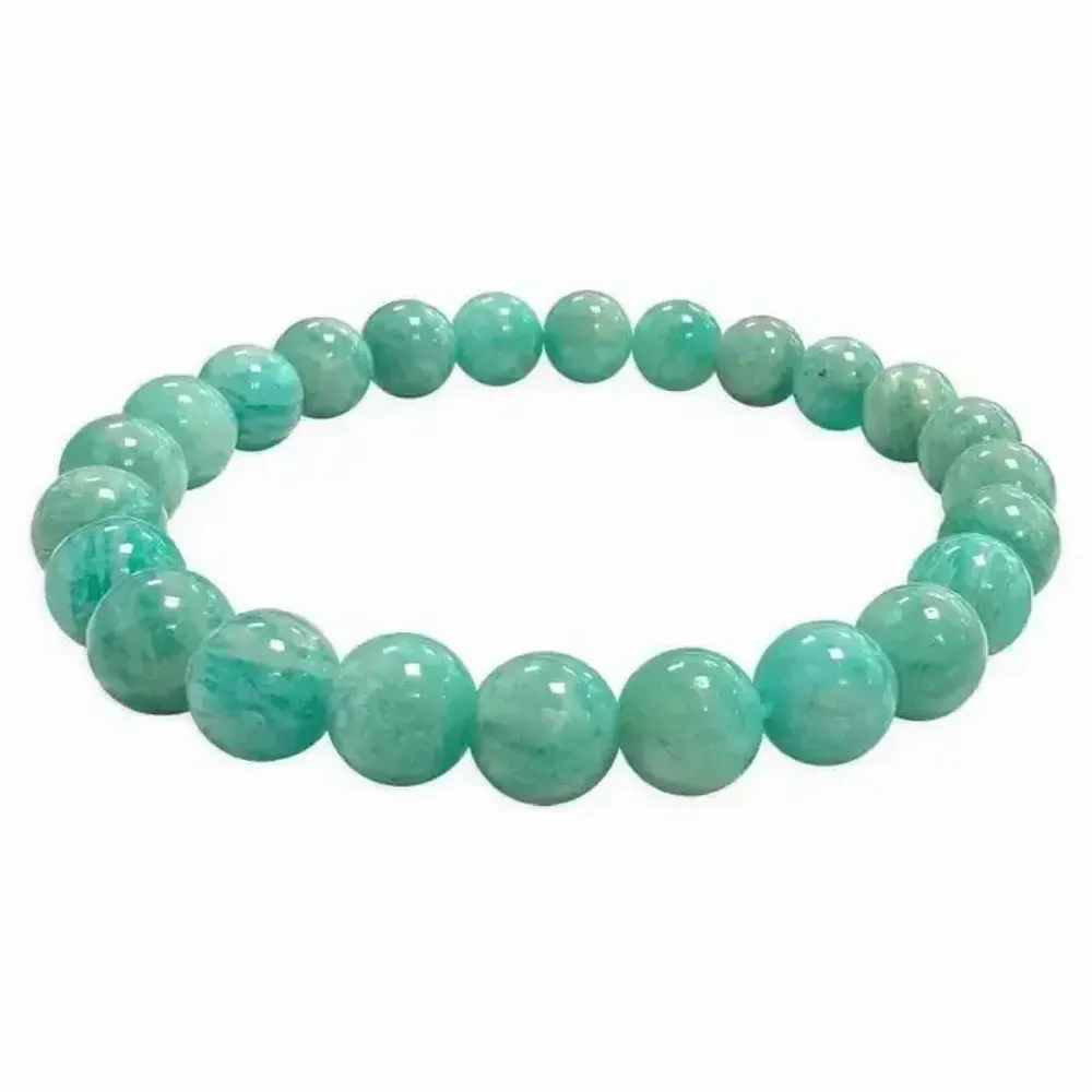 Bracelets - Peruvian Amazonite bracelet AA beads 8-9mm - ARABESK