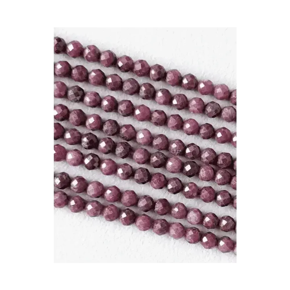 Jewelry - Faceted Ruby AA beads 3-4mm on 40cm wire - ARABESK