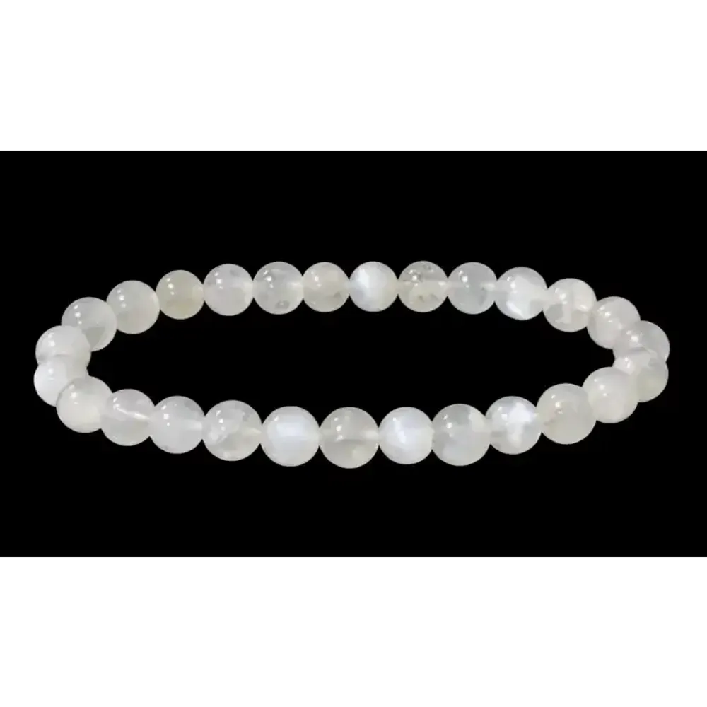 Bracelets - White Moon stone AA 6-7mm pearls bracelet - ARABESK