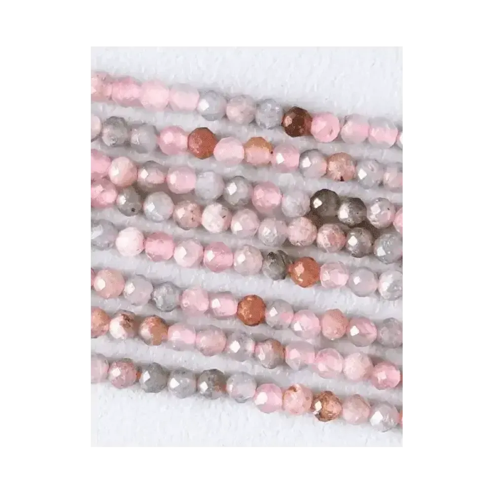Bijoux - Tourmaline Multicolore Facettée AA perles 3mm sur fil 40cm - ARABESK