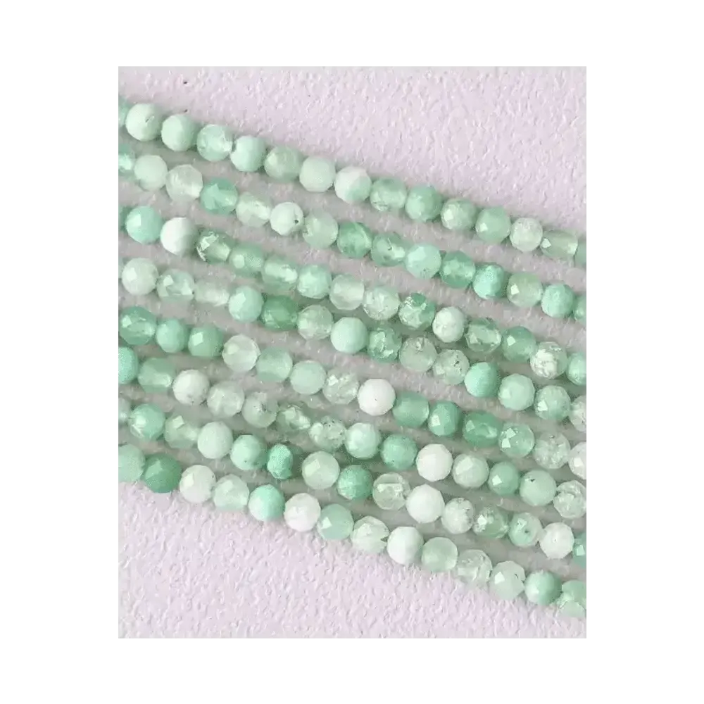 Jewelry - Faceted Chrysoprase AA+ 3mm beads on 40cm wire - ARABESK