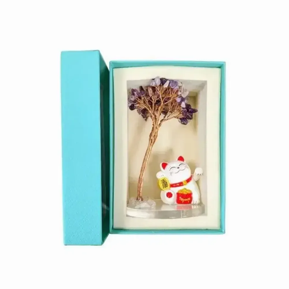 Bijoux - Arbre de Vie en Amethyste avec Manekineko - ARABESK