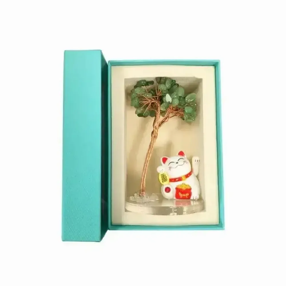 Jewelry - Tree of Life in Green Aventurine with Manekineko - ARABESK