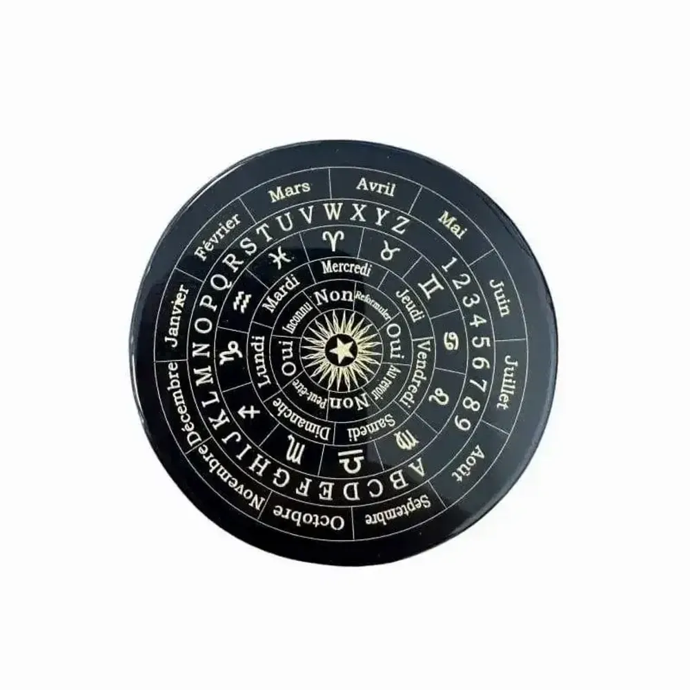 Bijoux - Plaque divinatoire Onyx noir  8cm - ARABESK