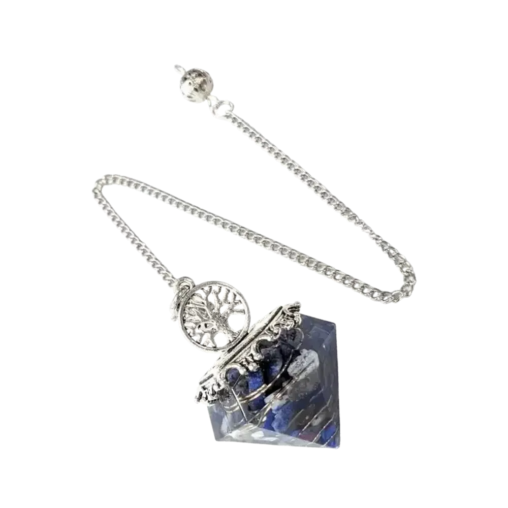 Bijoux - Pendule Orgonite Arbre de Vie Lapis Lazuli 6 faces - ARABESK
