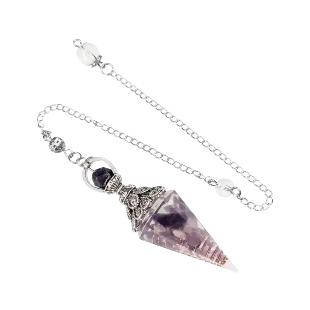 Bijoux - Pendule Orgonite Amethyste 6 faces - ARABESK