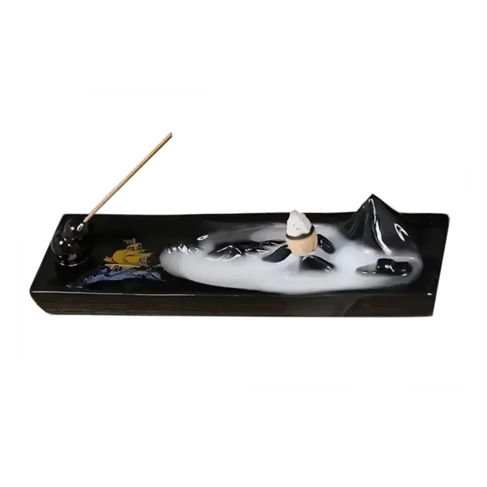 Senteurs - Porte Encens Backflow Céramique L'île Enchantée 21cm - ARABESK