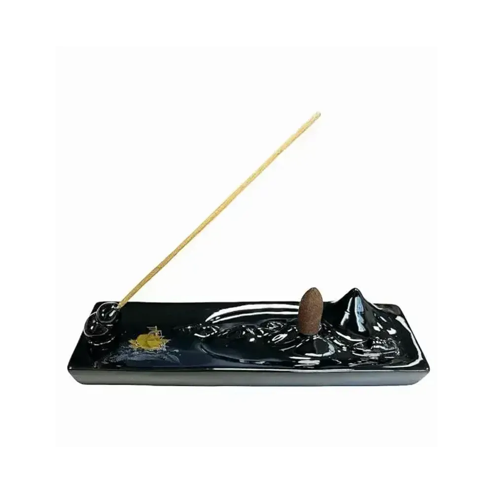 Senteurs - Porte Encens Backflow Céramique L'île Enchantée 21cm - ARABESK