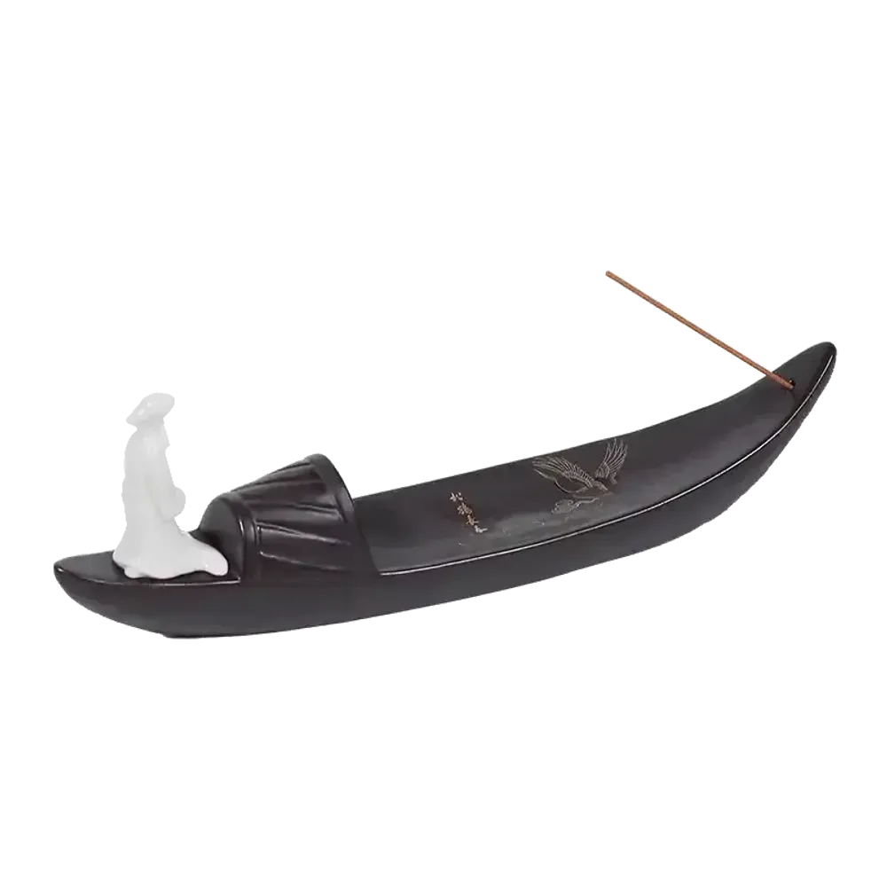 Scents - Chinese Boat Ceramic Incense Holder 28cm - ARABESK