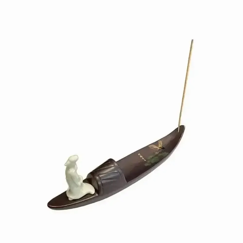Scents - Chinese Boat Ceramic Incense Holder 28cm - ARABESK