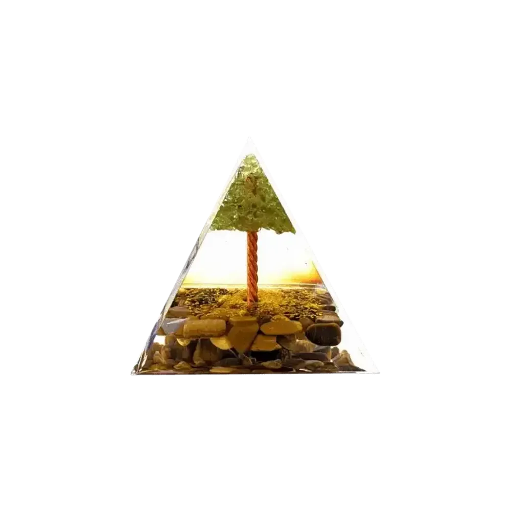 Jewelry - Orgonite Pyramid Tiger Eye & Peridot Tree of Life - ARABESK