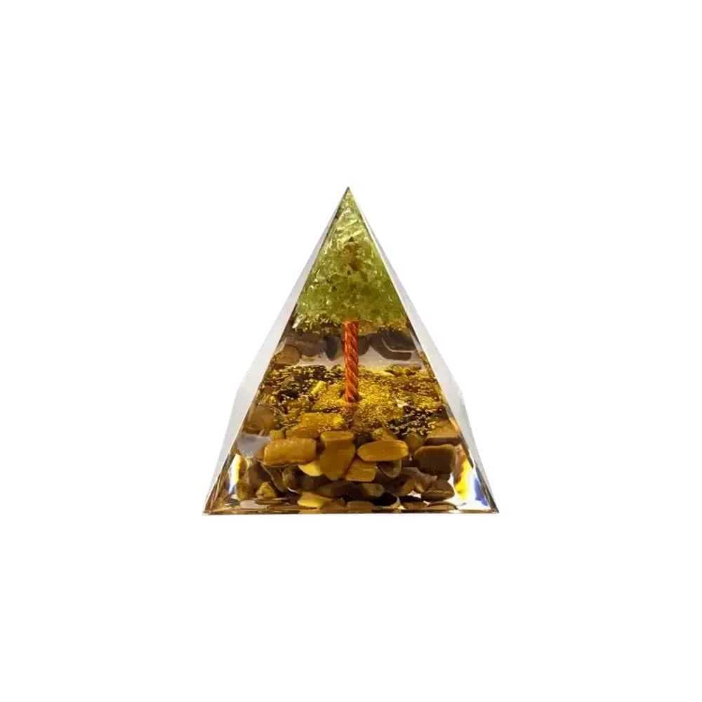 Jewelry - Orgonite Pyramid Tiger Eye & Peridot Tree of Life - ARABESK